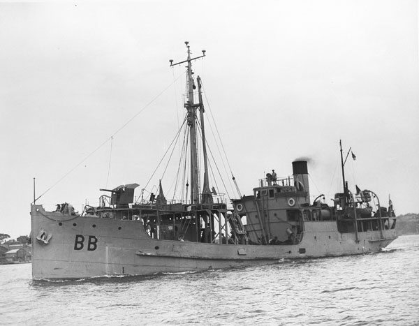 HMAS Bombo at sea during World War II