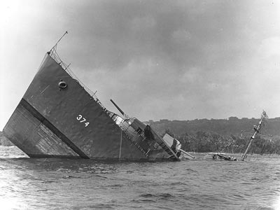 USS Tucker sinking